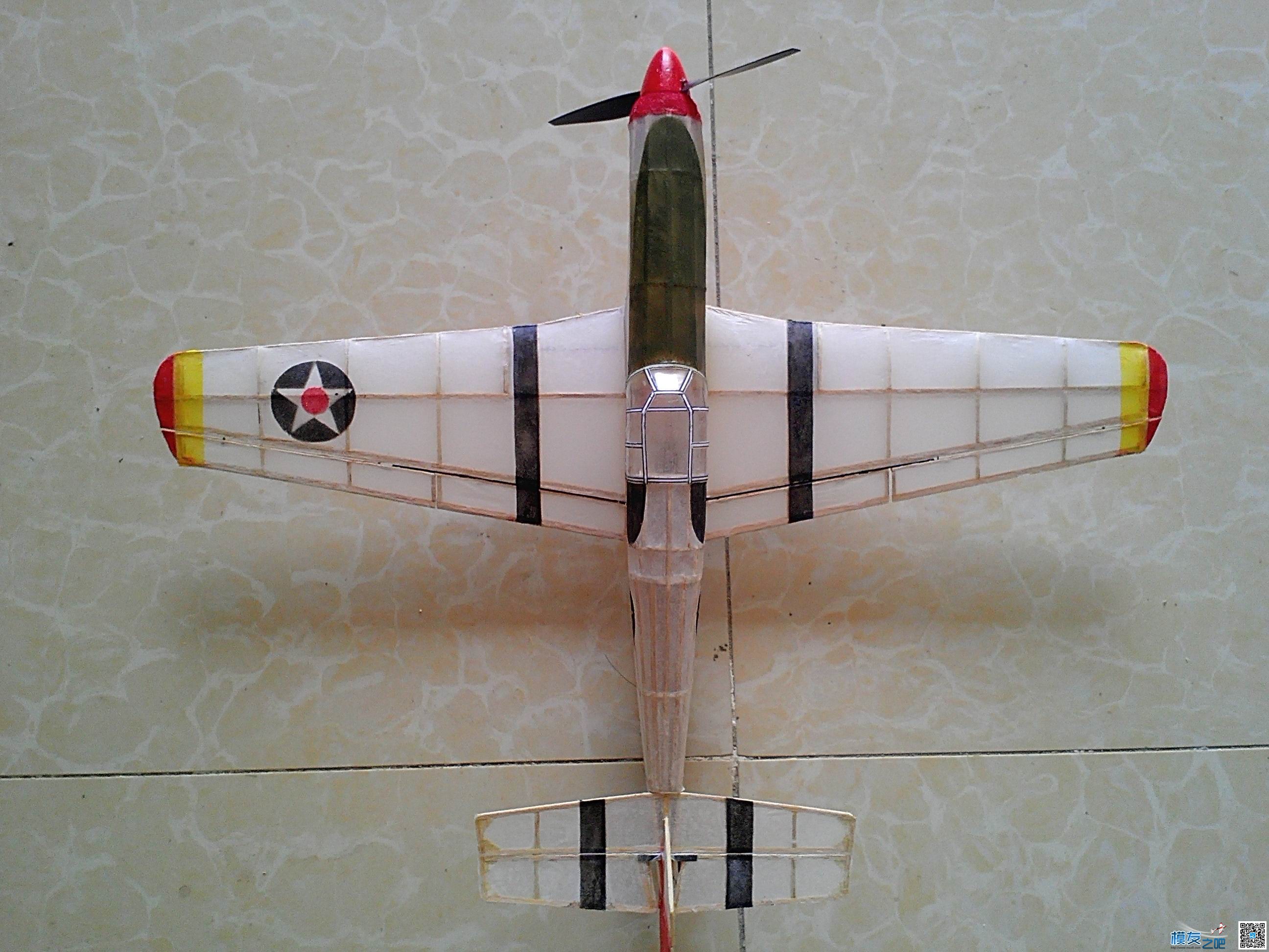 迷你轻木机野马P51a 固定翼,舵机,图纸,接收机 作者:飞翔的橡皮筋 1337 