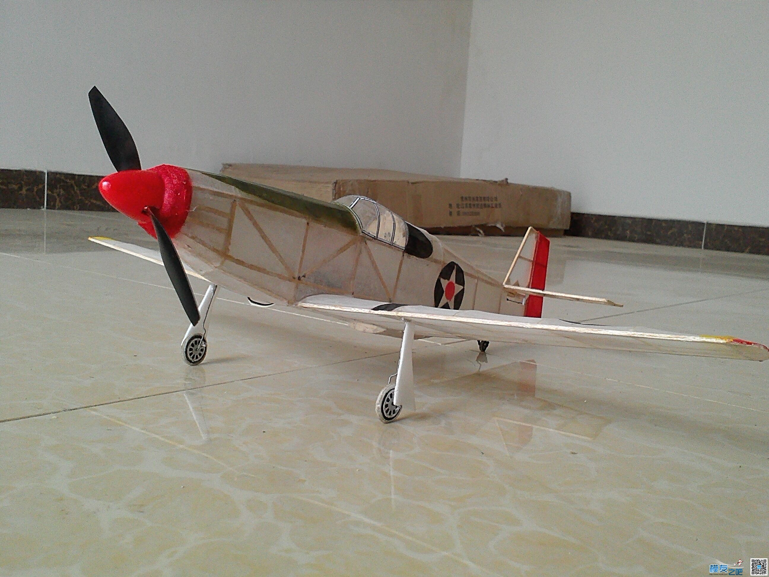 迷你轻木机野马P51a 固定翼,舵机,图纸,接收机 作者:飞翔的橡皮筋 6916 