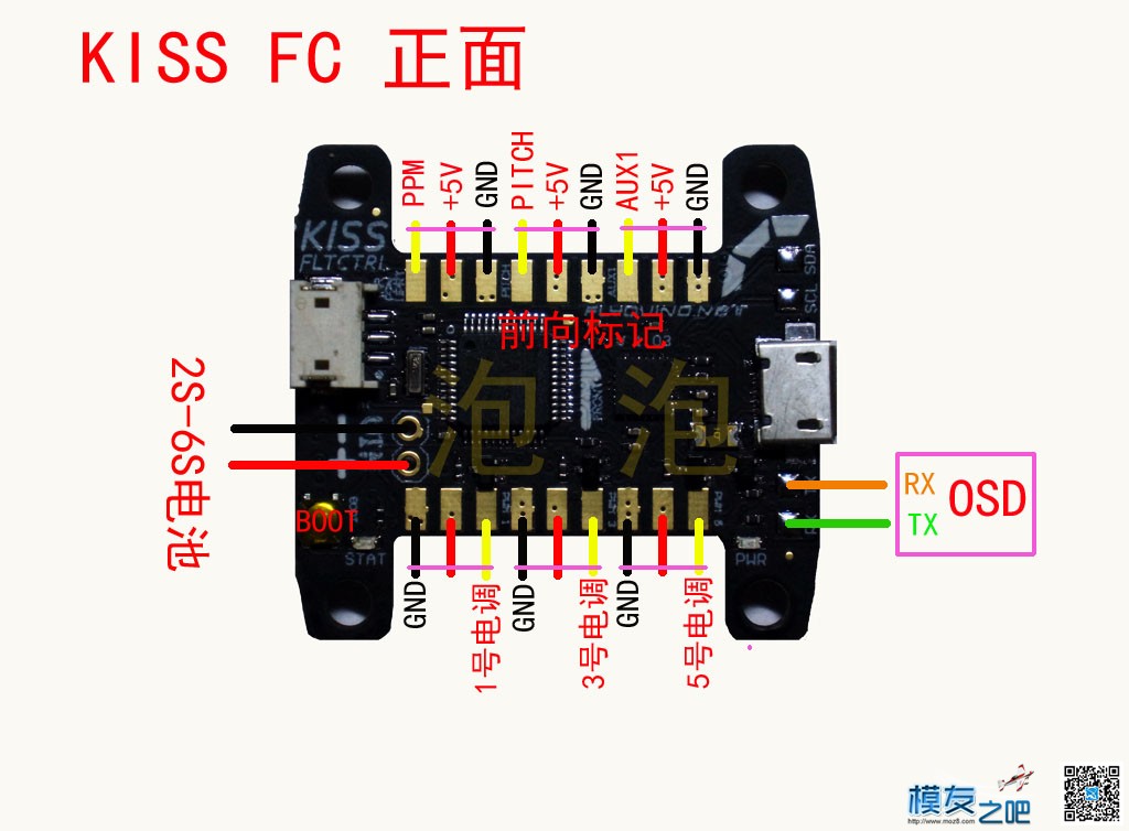 新手课堂，穿越飞控 KISS-FC 的使用方法。11月6日解锁更新 飞控,固件,OSD,SBUS,app 作者:泡泡 6783 