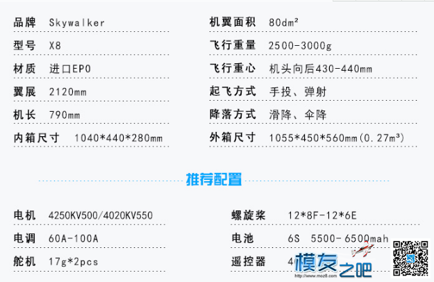 Skywalker X8复合材料上市啦！！！ 飞翼,复合材料龙头 作者:Skywalkerellen 4811 