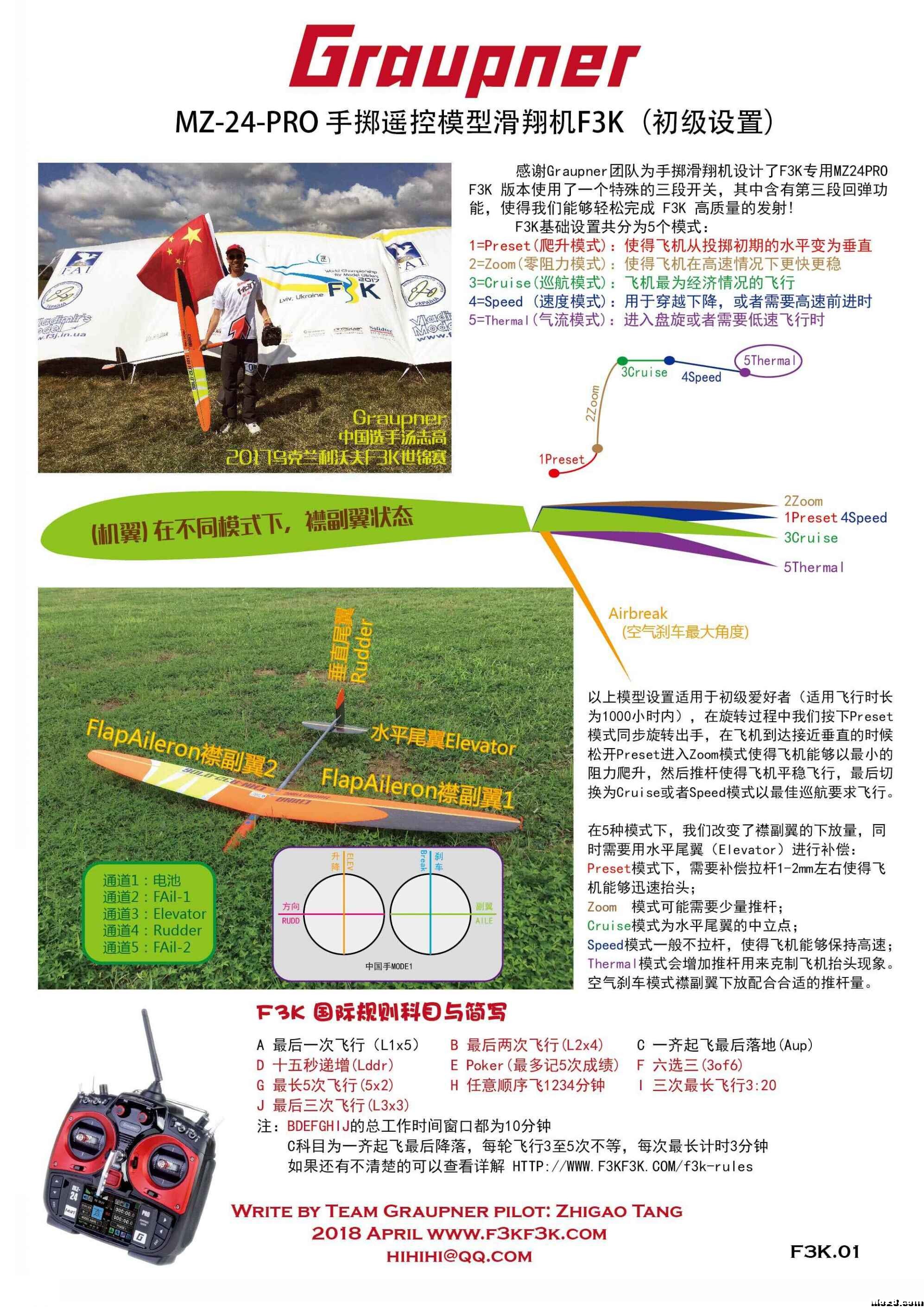 F3K（手掷遥控滑翔机）的基础设定 滑翔机 作者:shawnyin 1101 