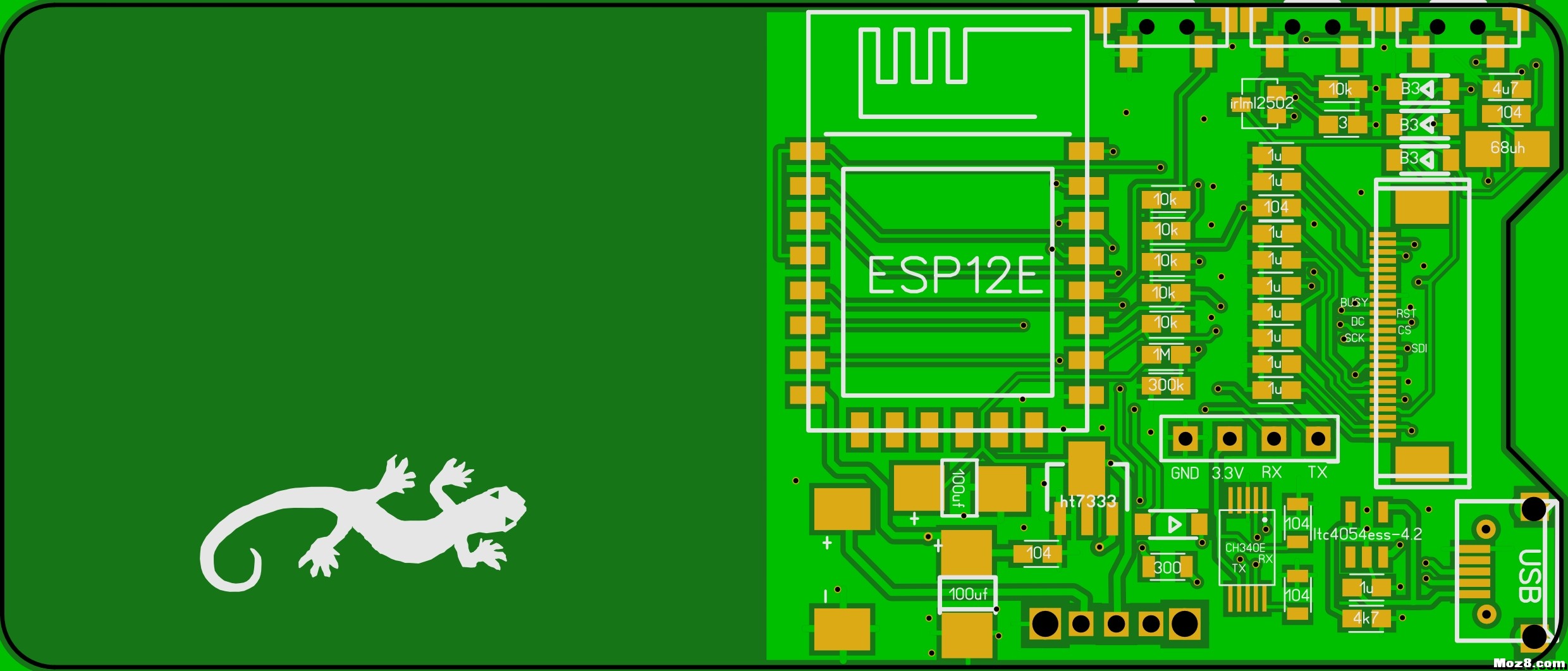 赠送两款开源WIFI天气预报PCB空板 开源,固件 作者:server 5572 