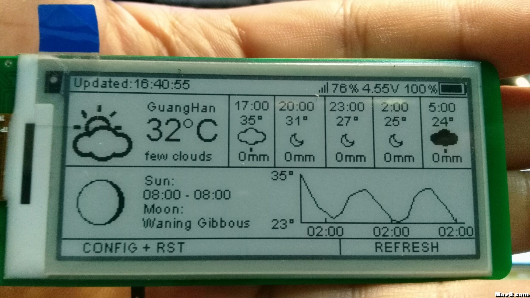 赠送两款开源WIFI天气预报PCB空板 开源,固件 作者:server 7177 