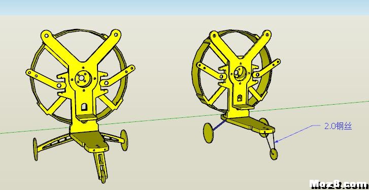 遥控动力伞 3D机架重画 模型,固定翼,舵机,电调,电机 作者:bobotufu 6170 