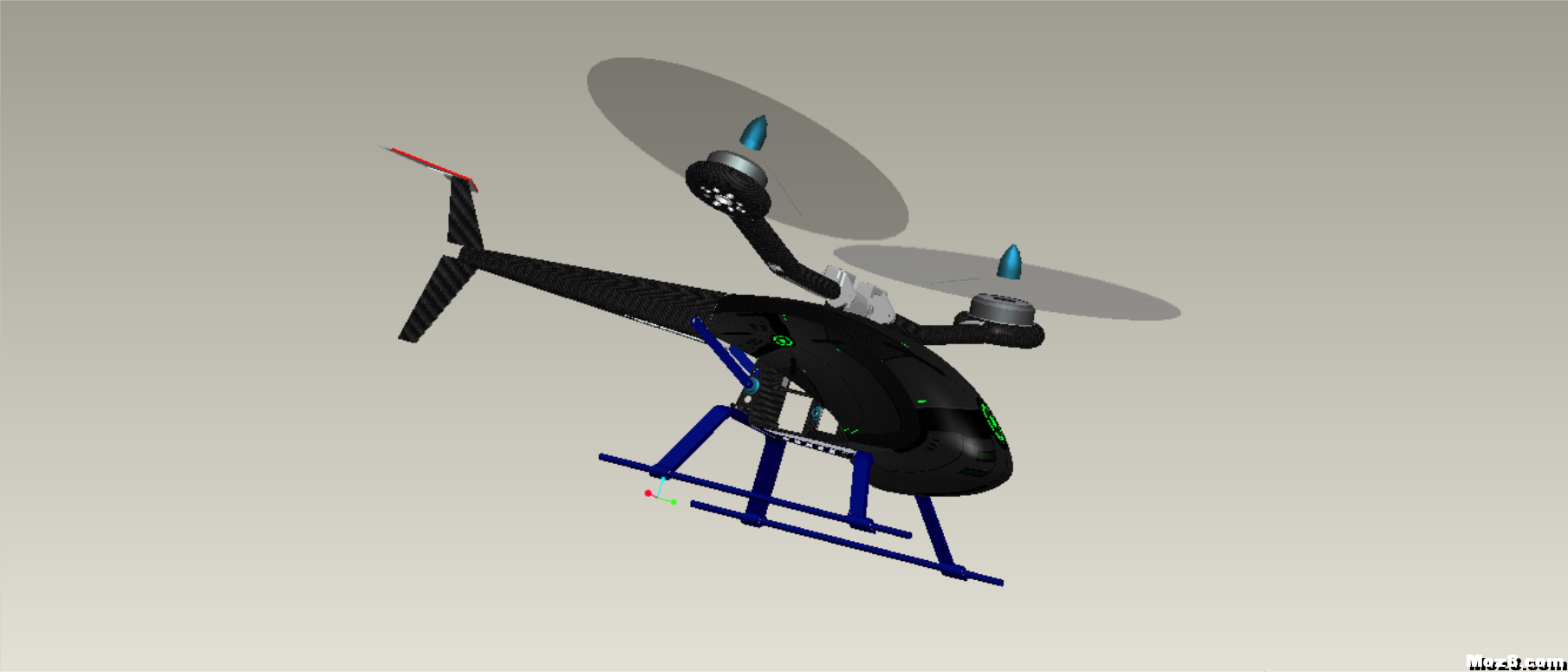 蜂鸟250两轴飞行器（文末附3D打印图纸） 固定翼,直升机,电机,3D打印,图纸 作者:Frontier 4866 