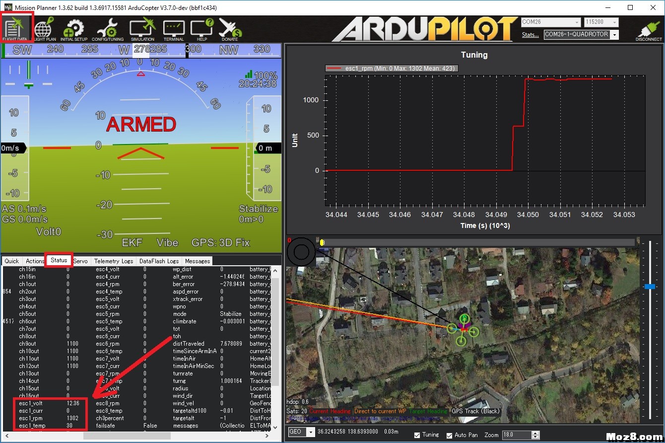 [教程]ardupilot固件各种F4飞控使用BL32电调回传的说明 固定翼,电池,飞控,电调,FPV 作者:ahfynjj 8218 