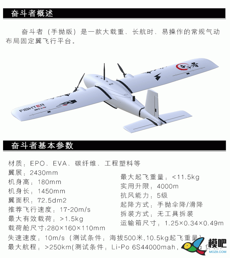 第三期测评活动：makeflyeasy航测奋斗者固定翼载机测评邀请 固定翼航模,固定翼,模吧,模吧测评 作者:小兔子 6821 