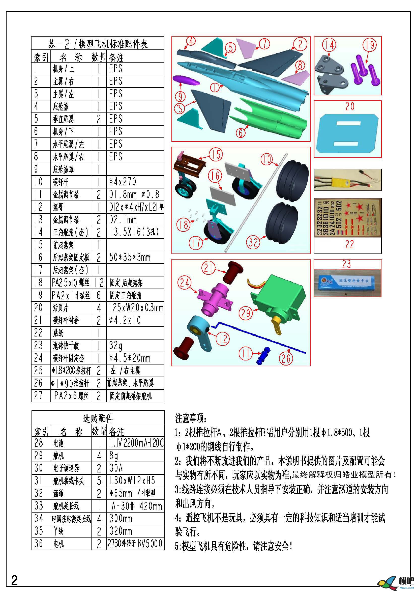 皓业 泡沫飞机套材 涵道版SU-27（空机+基本配件） EPS 电池,舵机,电调,电机,65mm 作者:小兔子 2584 