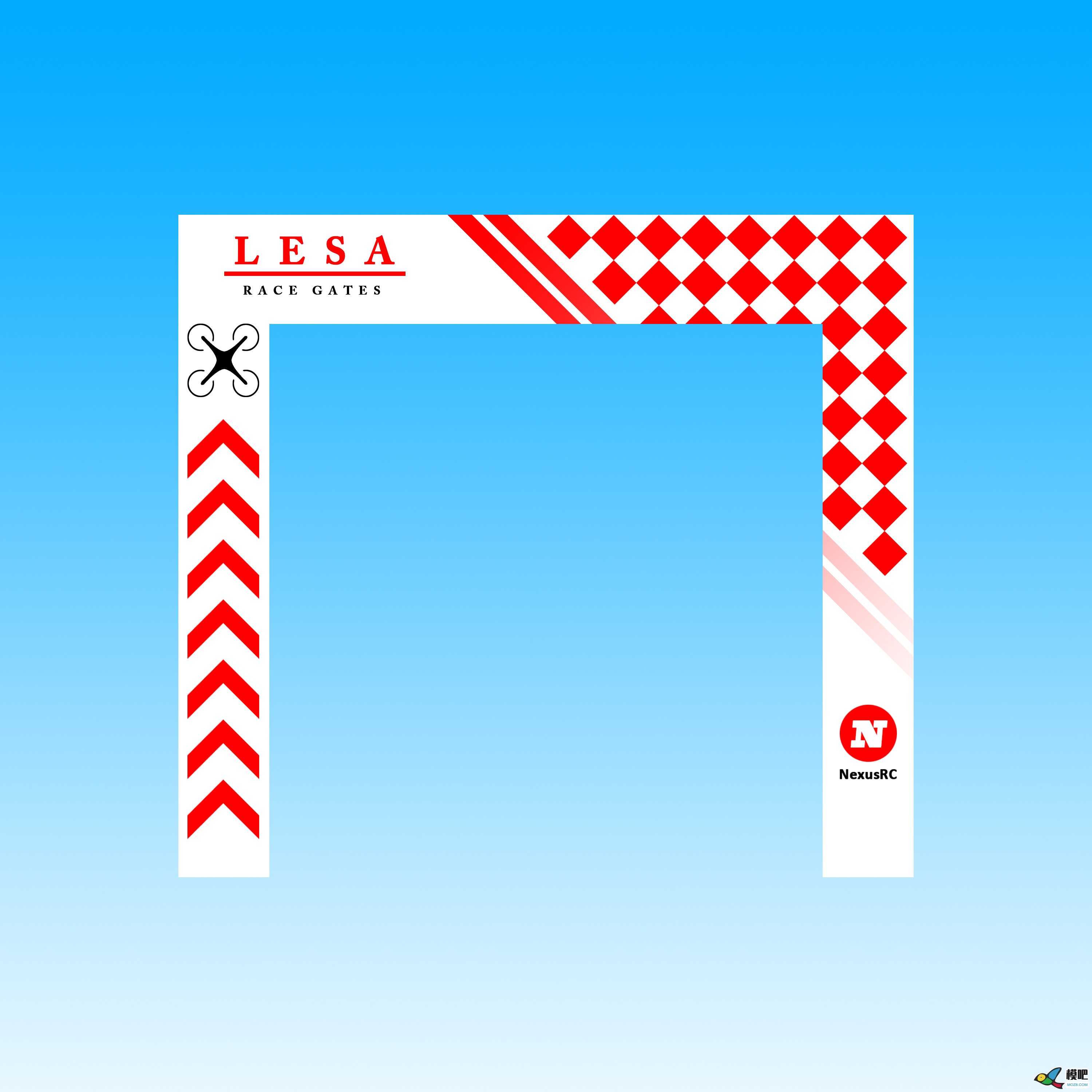 2020年第五期免费送模型：LESA无人机穿越门图案设计大赛 免费送模型,穿越机大门,穿越机旗帜,lesa 作者:keli898 5478 