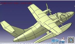轻型涡轮螺旋桨水陆两栖飞机造型三维建模图纸 stp格式