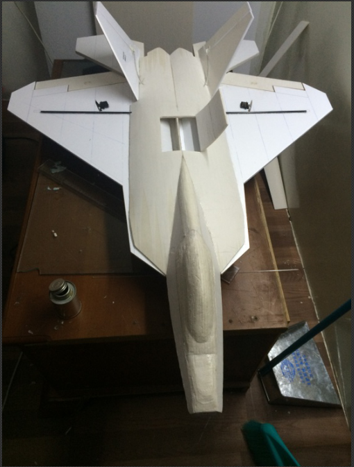 由尾推改成涵道的自制KT板，F22战机 图纸 作者:天模 5265 