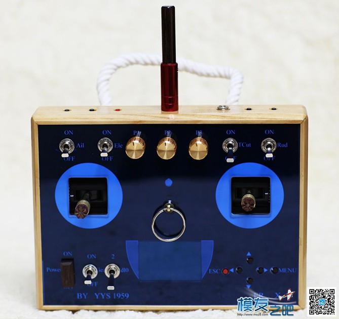 【moz8-2014】俺自制的 【ER9X】【发射机】，新换了木制壳... 天线,monzo,moz8,一筹莫展 作者:精灵 5766 