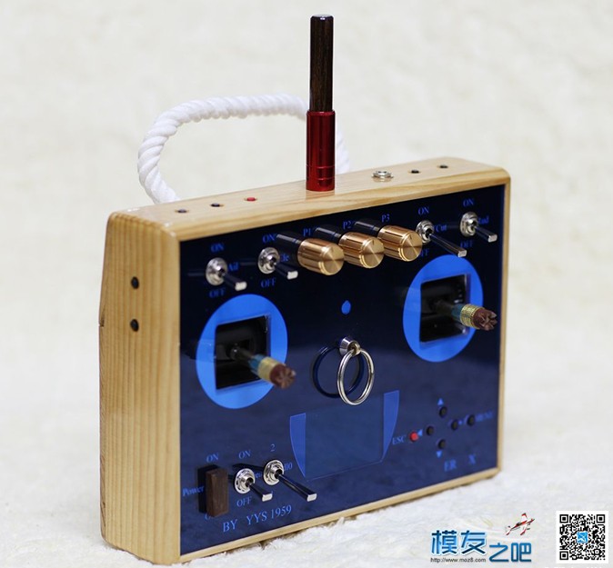 【moz8-2014】俺自制的 【ER9X】【发射机】，新换了木制壳... 天线,monzo,moz8,一筹莫展 作者:精灵 6590 