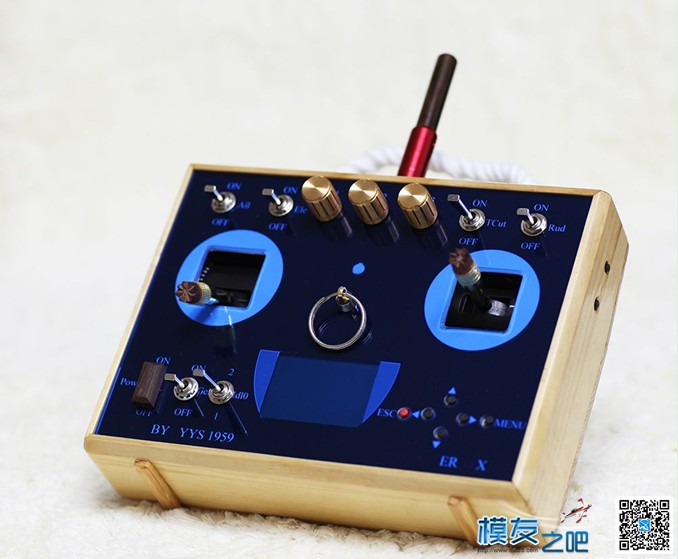 【moz8-2014】俺自制的 【ER9X】【发射机】，新换了木制壳... 天线,monzo,moz8,一筹莫展 作者:精灵 168 