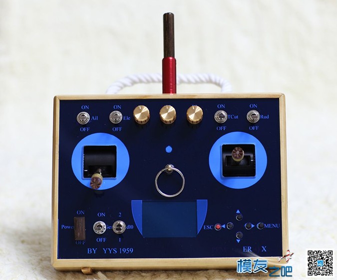 【moz8-2014】俺自制的 【ER9X】【发射机】，新换了木制壳... 天线,monzo,moz8,一筹莫展 作者:精灵 6300 