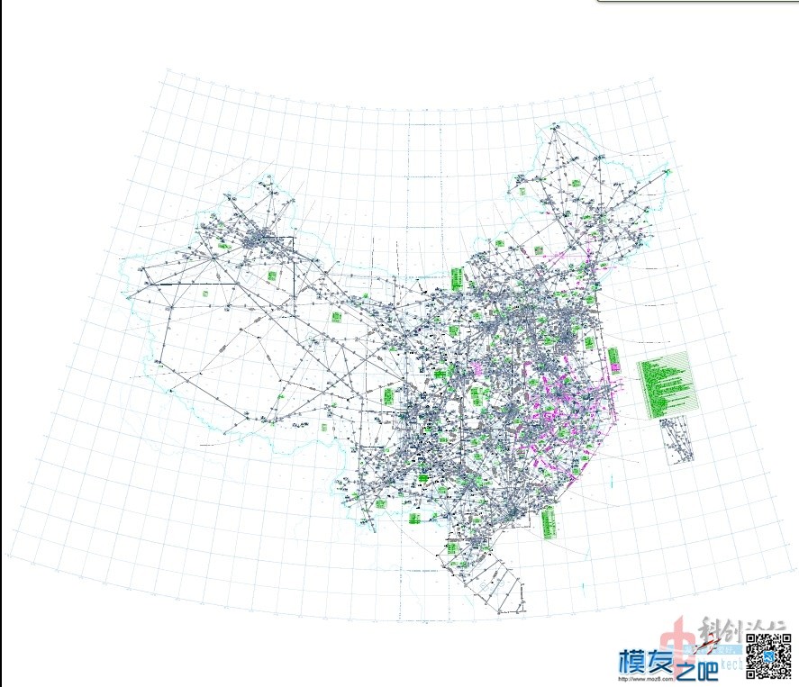 民航航路图，模友们关注一下一定不要在航线下面飞哦！ CAAC机场航图,民航航路宽度,航路图网站,低空航路图 作者:飞来峰 6761 