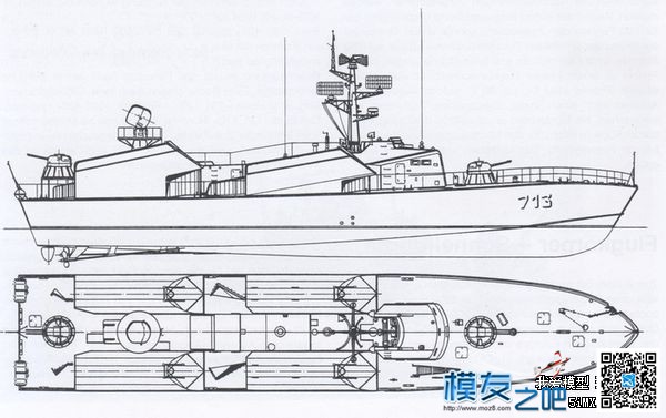 【偶尔飞一次】制作【俄罗斯黄蜂3型导弹艇】模型 图纸 作者:漂洋过海 406 