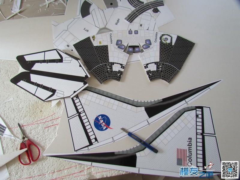 航天飞机纸模型的RC改造（完整版） 电池,舵机,电调,电机,图纸 作者:马头 432 