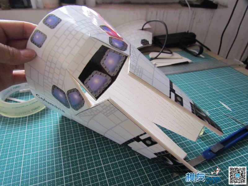 航天飞机纸模型的RC改造（完整版） 电池,舵机,电调,电机,图纸 作者:马头 7133 
