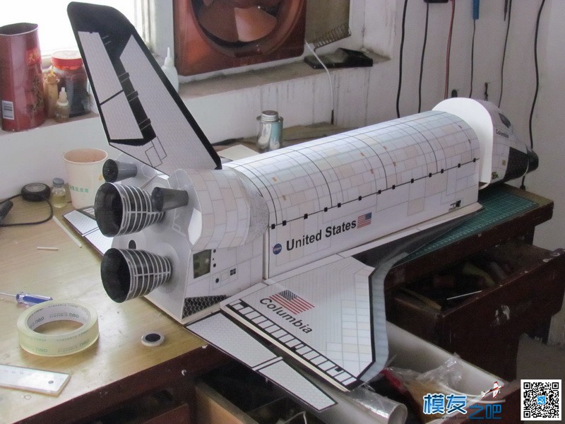 航天飞机纸模型的RC改造（完整版） 电池,舵机,电调,电机,图纸 作者:马头 1274 
