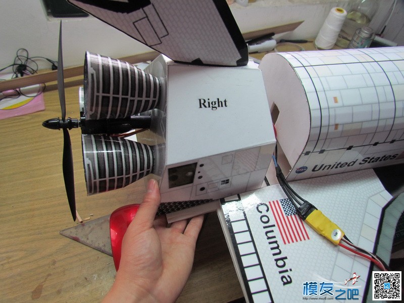 航天飞机纸模型的RC改造（完整版） 电池,舵机,电调,电机,图纸 作者:马头 146 