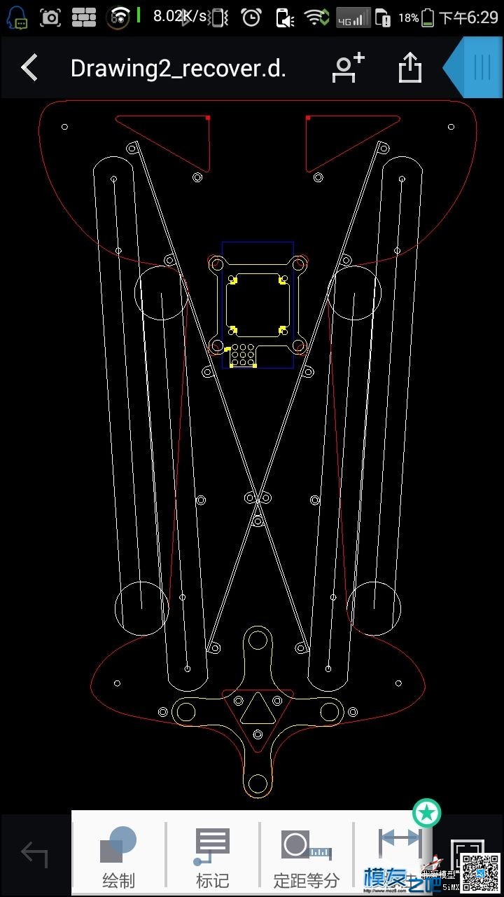 画个X强度的H4机架，求结构专家研究偷轻方案，图纸已上传~~ 云台,飞控,电机,图纸,机架 作者:lzycry 697 