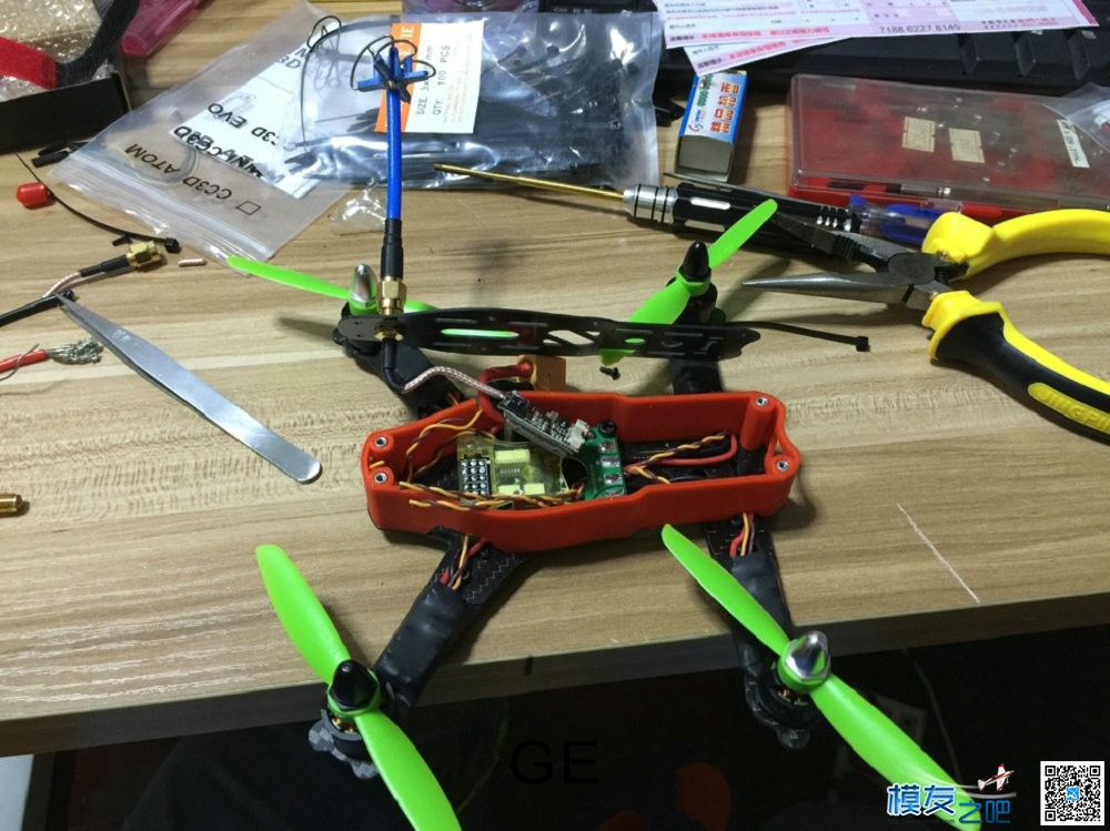 GE180Z  装机流程 减轻极致 天线,图传,飞控,电调,电机 作者:GE-FPV 9452 