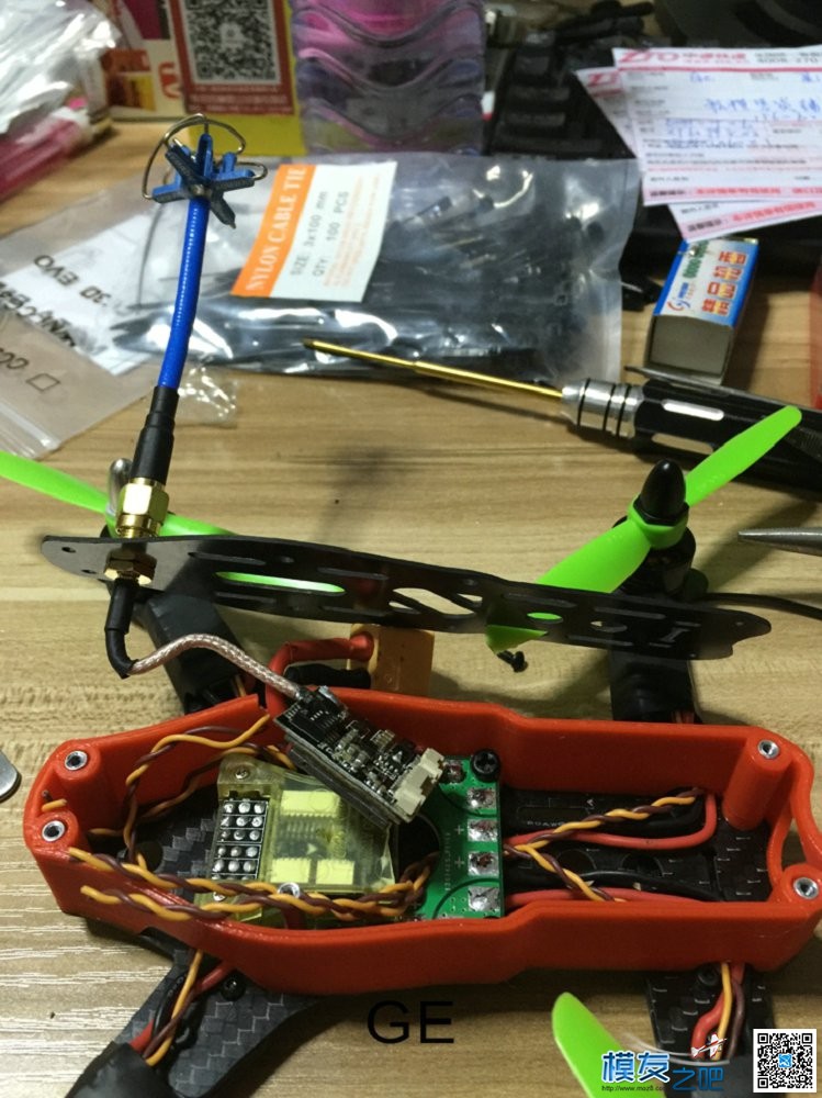 GE180Z  装机流程 减轻极致 天线,图传,飞控,电调,电机 作者:GE-FPV 6014 