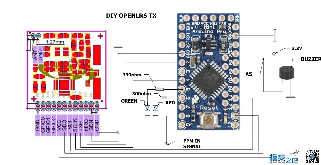Diy做了openlrs Tx Rx 连接 凤凰433 凤凰 作者:payne.pan 2613 