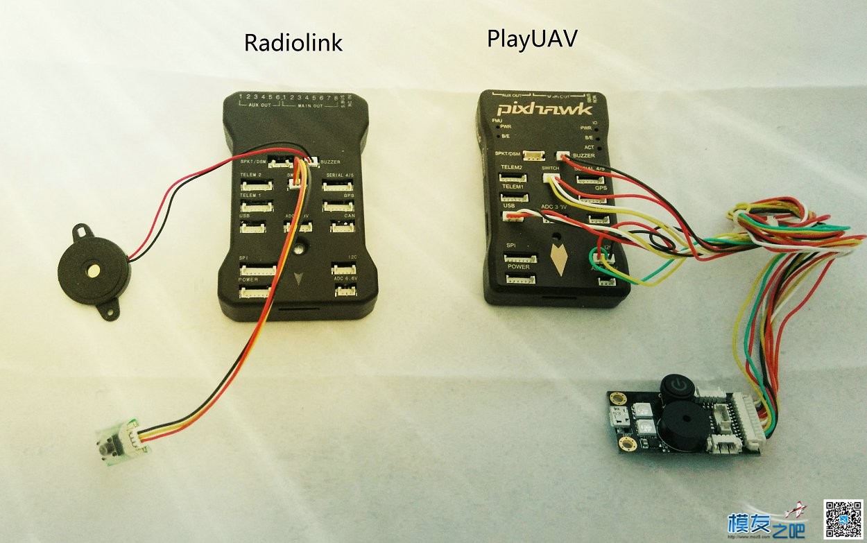 Pixhawk外观和控板比较 RadioLink VS PlayUAV 电池,航拍,四轴,GPS,payne 作者:payne.pan 2085 