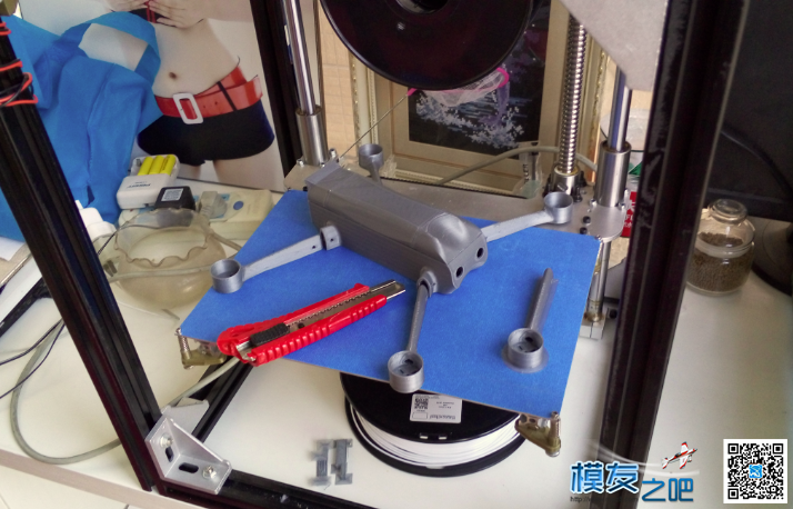 最近迷恋3D打印机，所以开始设计了款穿越机 打印机 作者:蓝魔之夜 9396 