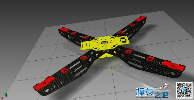 【模友之吧】多旋翼飞行器机架原创设计大赛  作者:红色涡流 2607 
