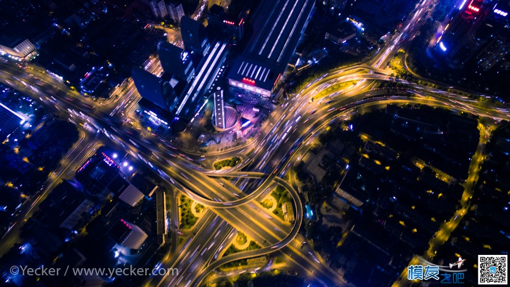 北京夜景航拍 · 北京北站和西直门桥 北京夜景,夜景航拍,航拍北京 作者:yecker 3981 