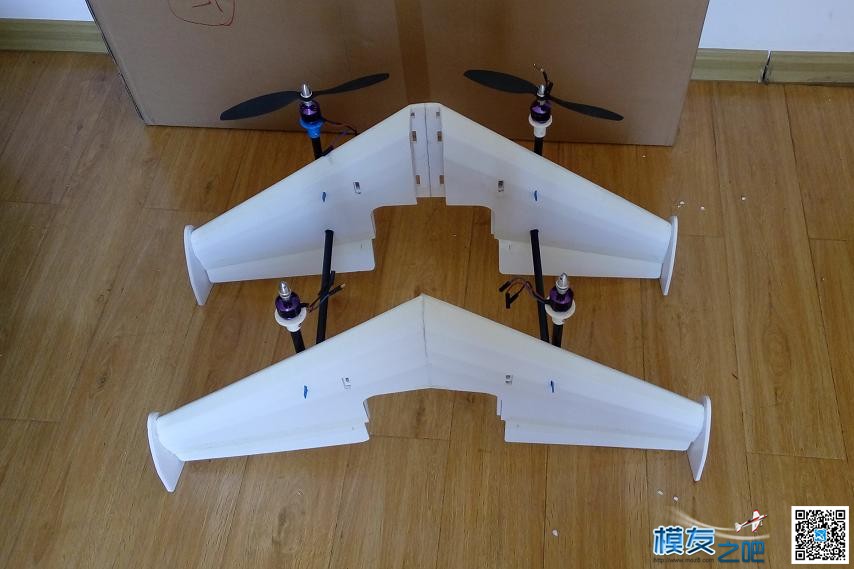 脑洞又开：可垂直起降的四发双层联体飞翼--鱼鹰M4 垂直起降,固定翼,APM,飞翼,无人机 作者:atemphot 9291 