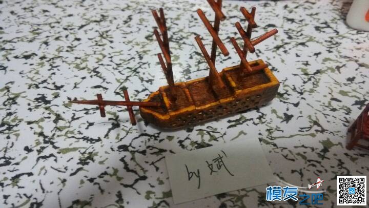 低级木工雕刻---风帆战列舰制作过程 战列舰,雕刻,木工,制作 作者:@芋头 6941 