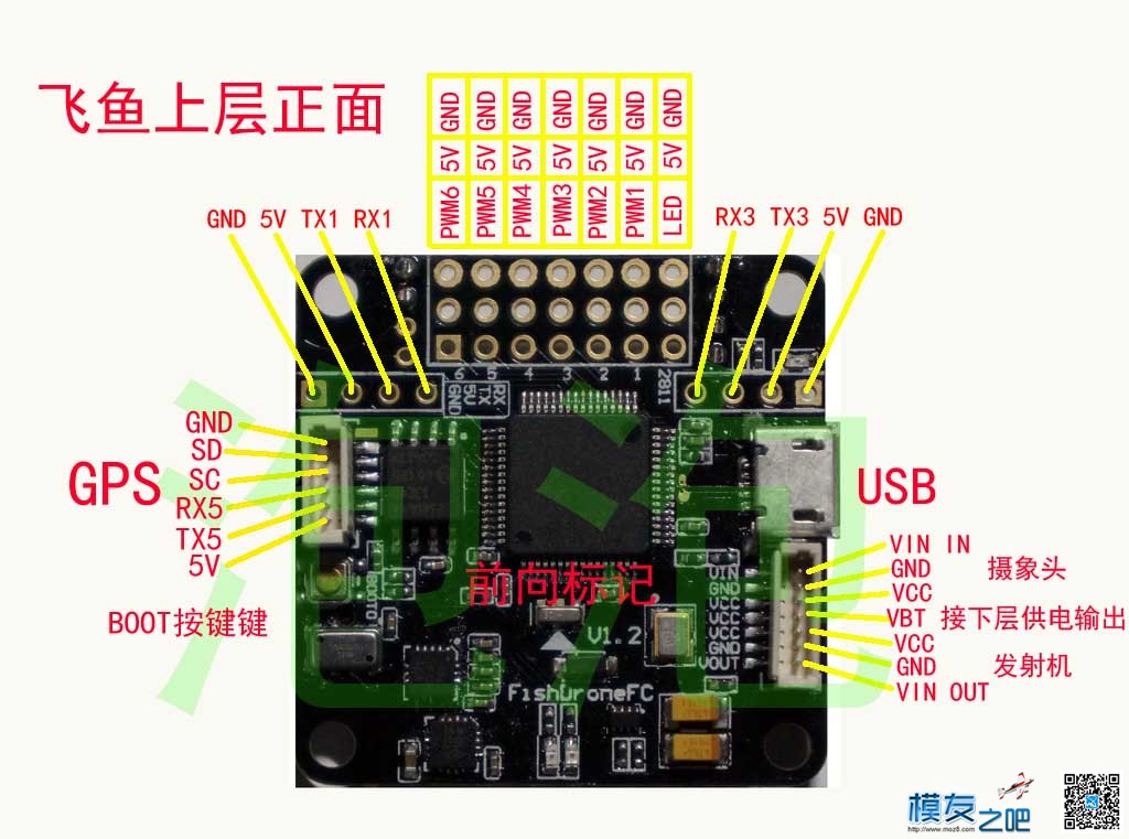 飞鱼F4塔式飞控，线路连接图，飞鱼之旅直播还剩四天 飞鱼 作者:泡泡 7195 