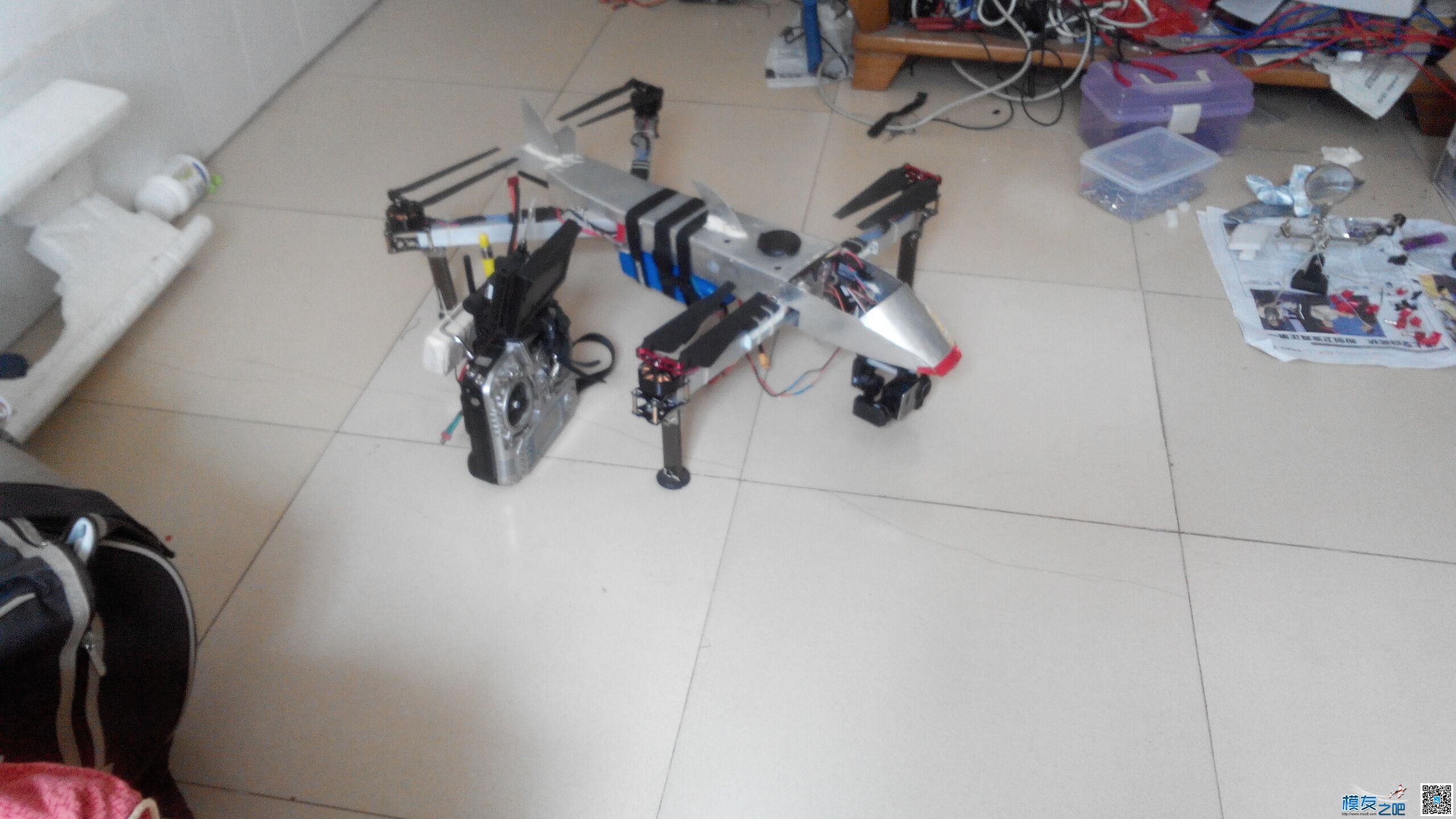 自制折叠铝管四轴架子轴距500  作者:mmmlzc 3120 