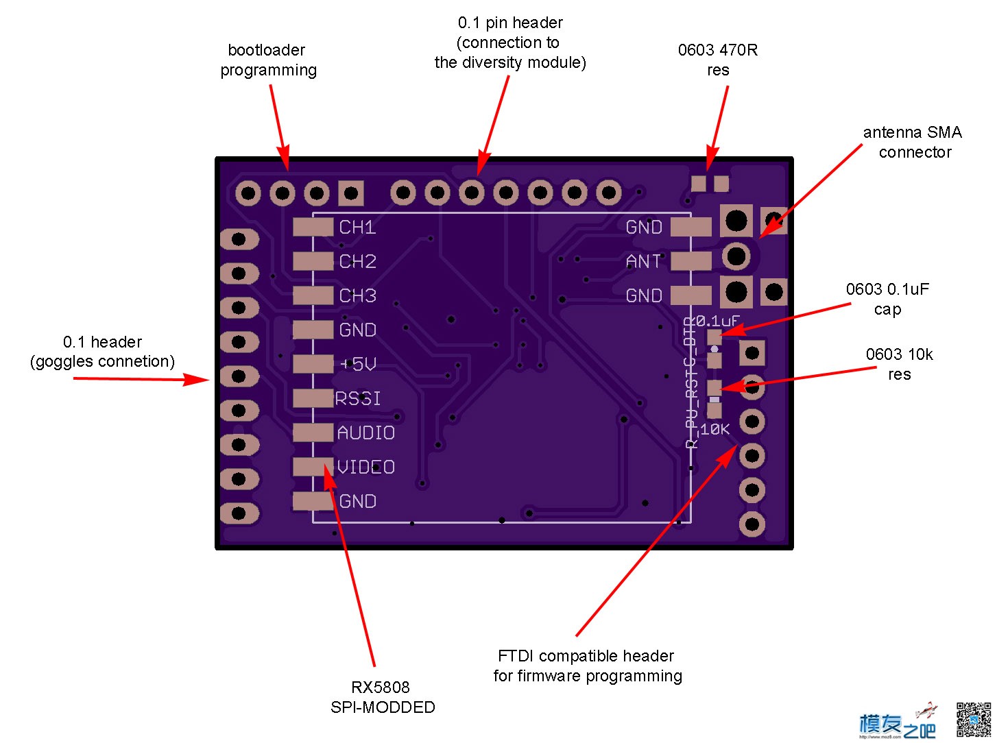 来个开源 肥鲨双接收资料 开源,DIY,5808开源双接收,开源pcb文件 作者:wcq12 5559 