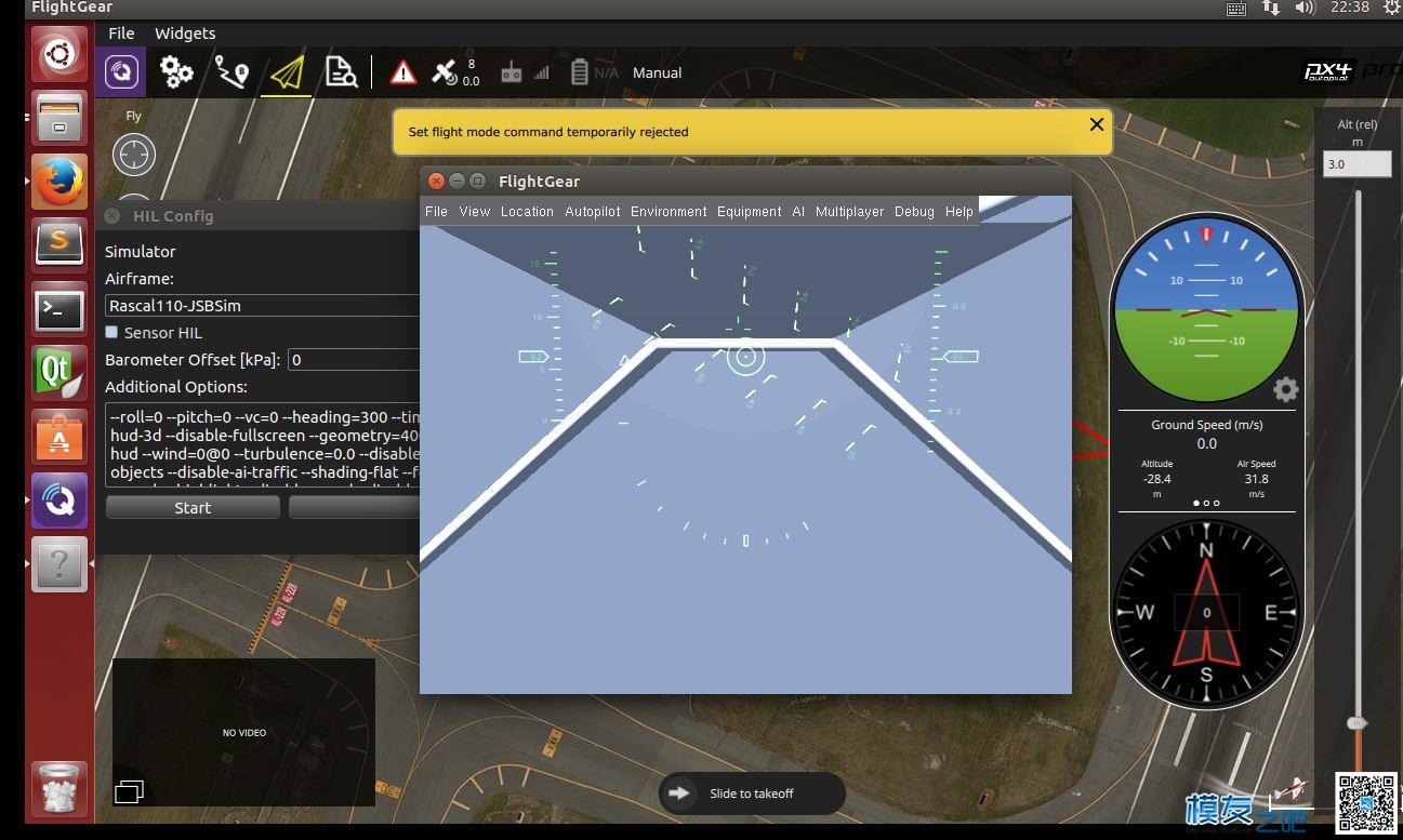 PIXHAWK和FlightGear联合仿真 仿真,固定翼,飞控,遥控器,地面站 作者:xiachuanasdf123 858 