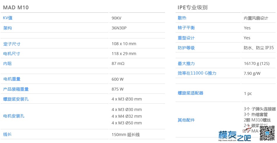 MAD M10业级植保无刷电机电机，单轴最大拉力16kg，电机重量... 电机,航拍,植保,测绘,无刷电机 作者:MADComponents 3746 