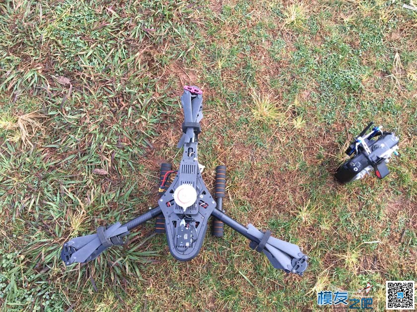 650折叠Y6首飞 电池,云台,图传,飞控,电调 作者:line 8569 