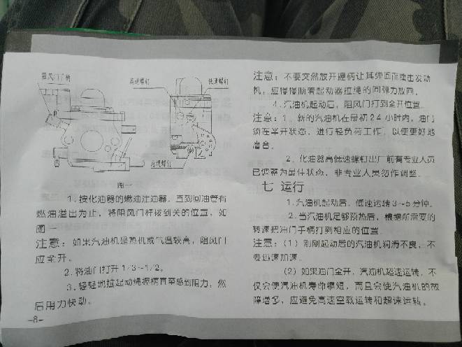 华盛26cc汽油机发动机说明书 发动机 作者:wjcoky 1438 