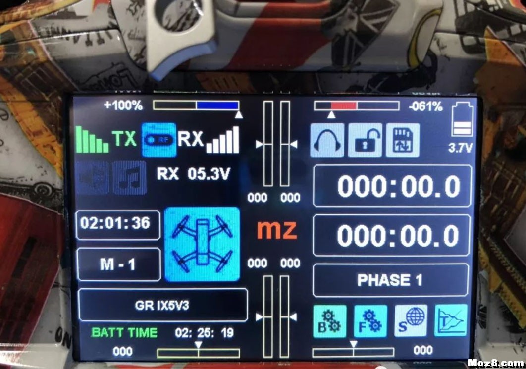 Graupner遥控器RSSI 信号设定OSD显示的方法 穿越机,遥控器,接收器,地面站 作者:shawnyin 8206 