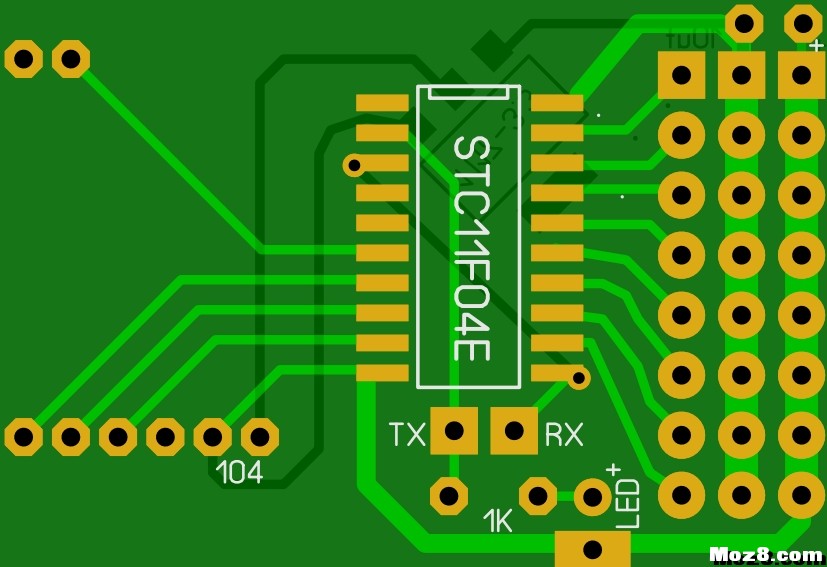 自制富斯一代8通PWM接收机 富斯,接收机,PCB,通讯协议,插入元件 作者:4920614 2812 