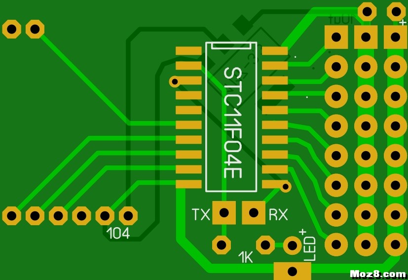 自制富斯一代8通PWM接收机 富斯,接收机,PCB,通讯协议,插入元件 作者:4920614 786 