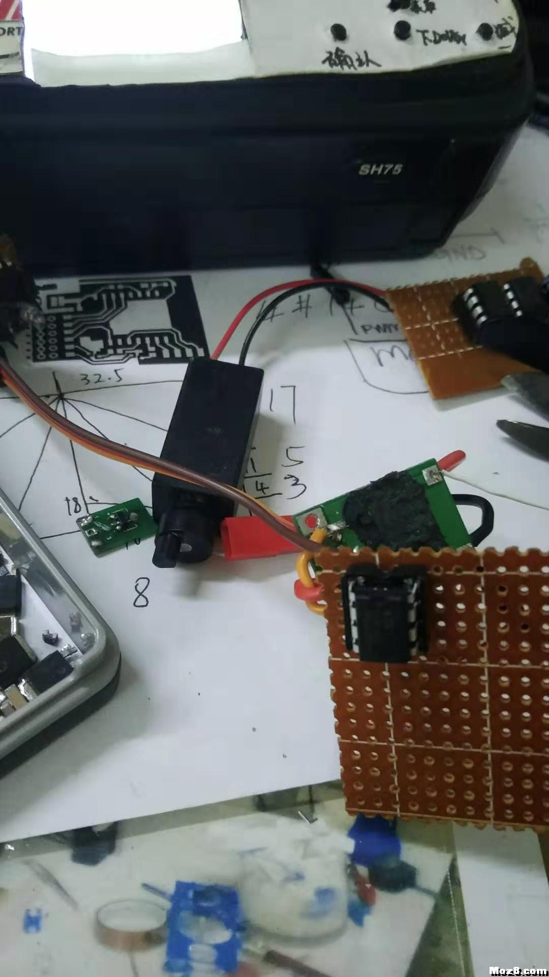 纸飞机加1s有刷电调进行中 电调,图纸,DIY 作者:琢磨儿侠 4108 