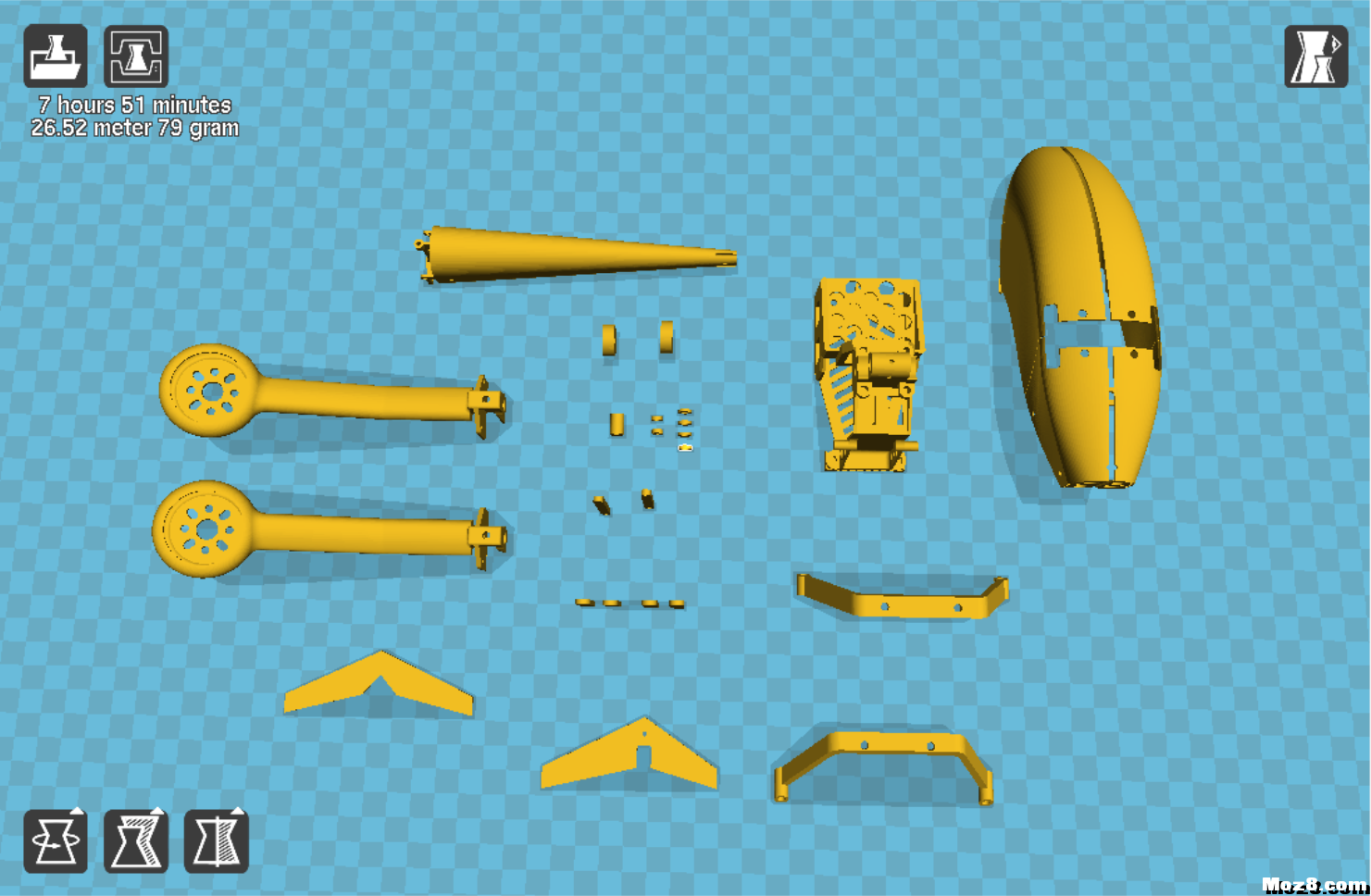 蜂鸟250两轴飞行器（文末附3D打印图纸） 固定翼,直升机,电机,3D打印,图纸 作者:Frontier 3571 