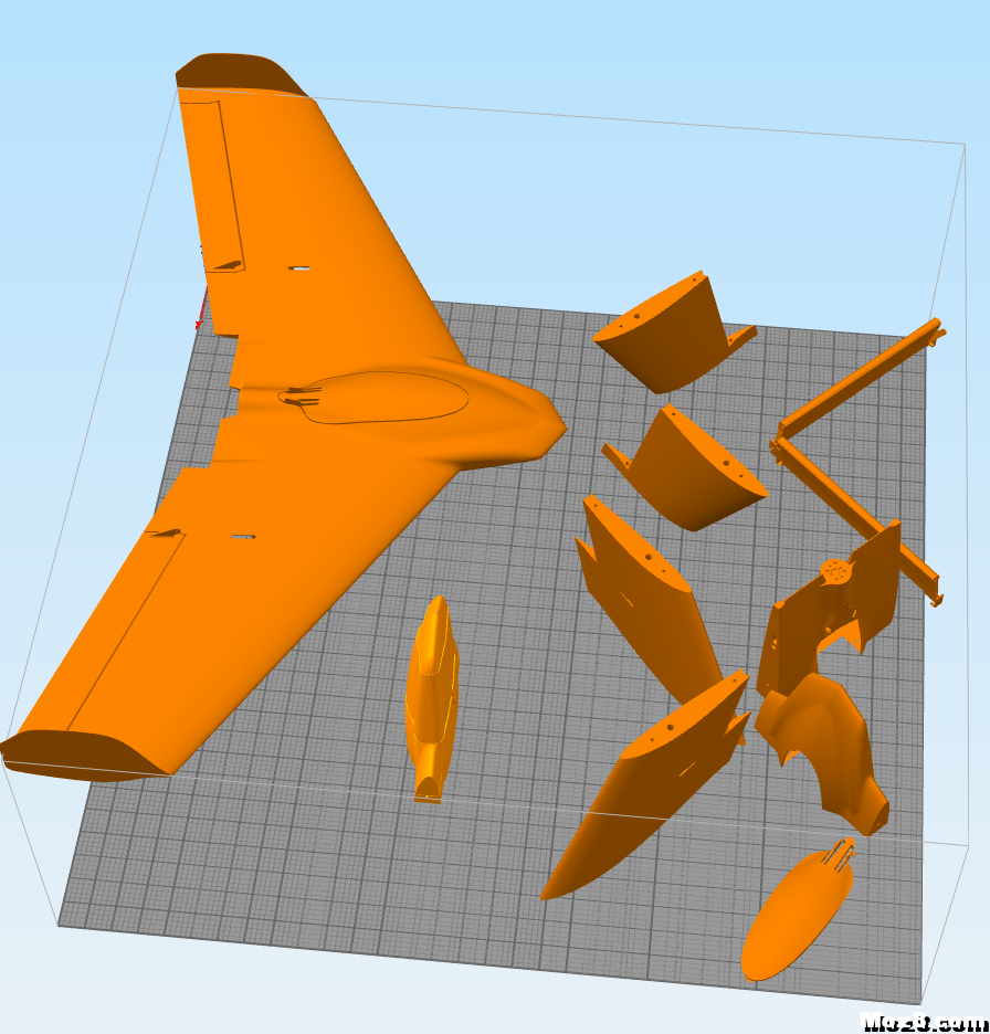 分享两个3D打印飞翼 模型,天线,3D打印,免费,飞翼 作者:chengguo14 5286 