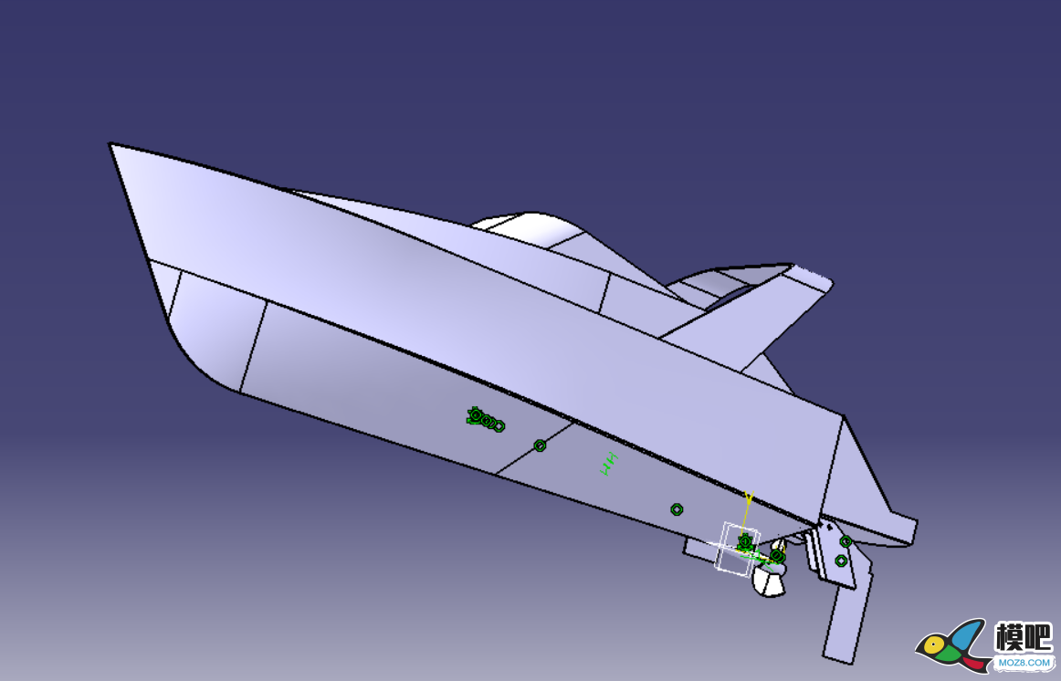 自制37cm长ABS材质小游艇 电机,3D打印,机架 作者:末日威赛尔 1106 