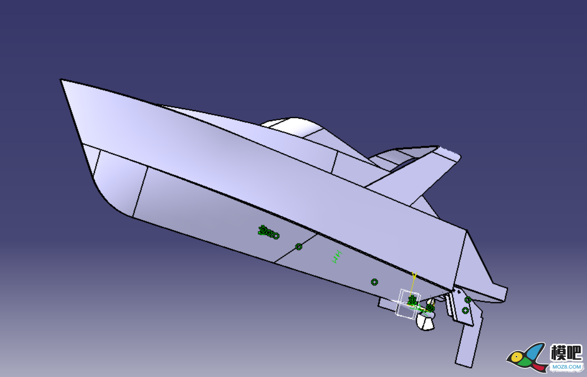 自制37cm长ABS材质小游艇 电机,3D打印,机架 作者:末日威赛尔 9256 